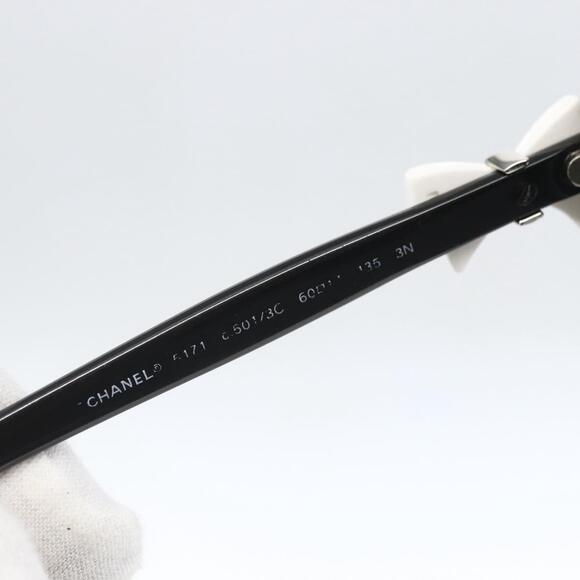 CHANEL Ribbon COCO Mark Sunglasses plastic Black 5171 CC Auth 161697